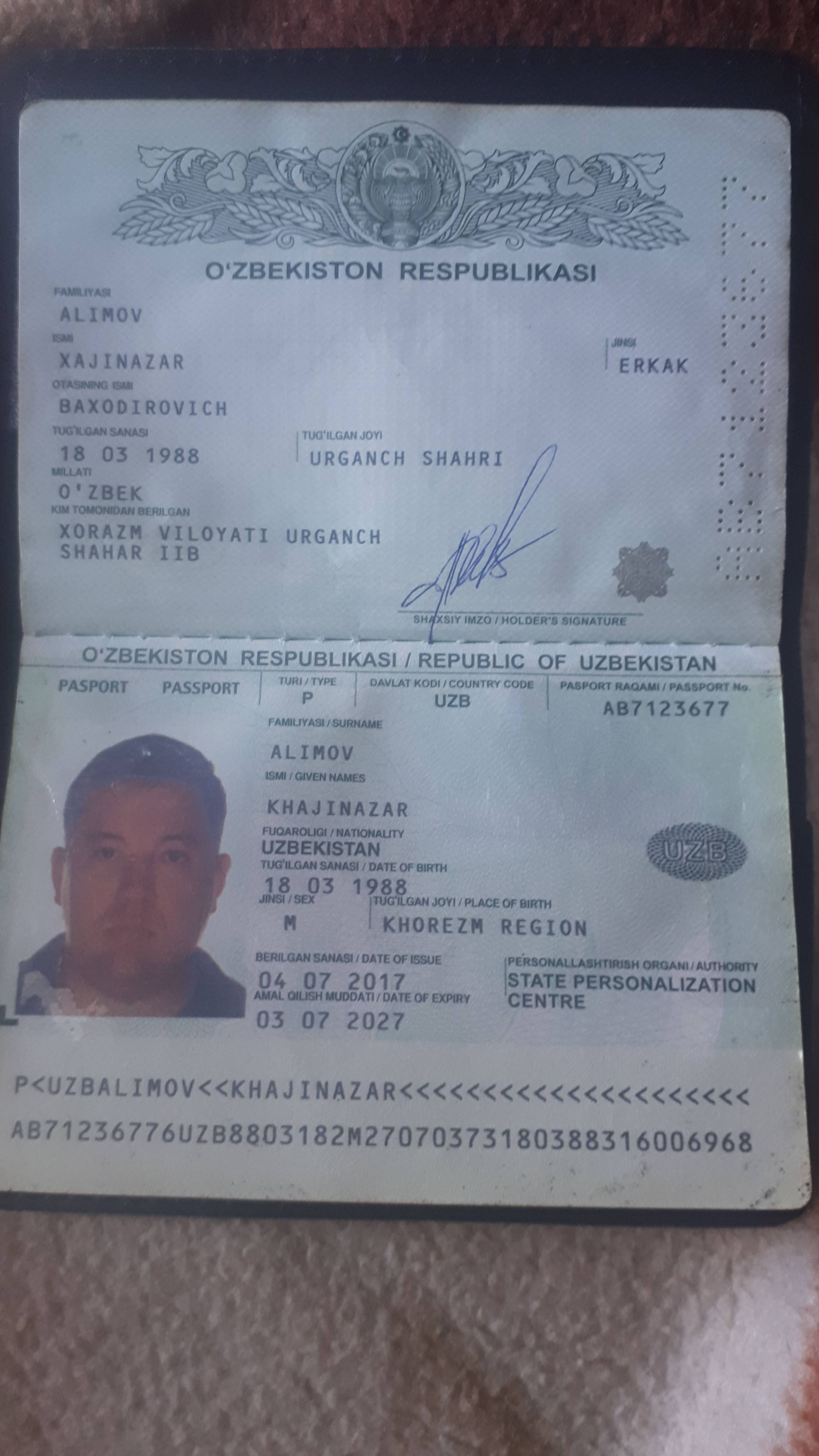 Здравствуйте люди добрые меня зовут Хажиназар