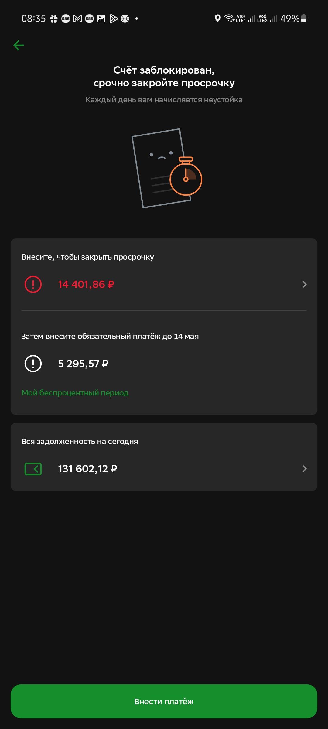 Закрыть просроченные кредитные задолженности.