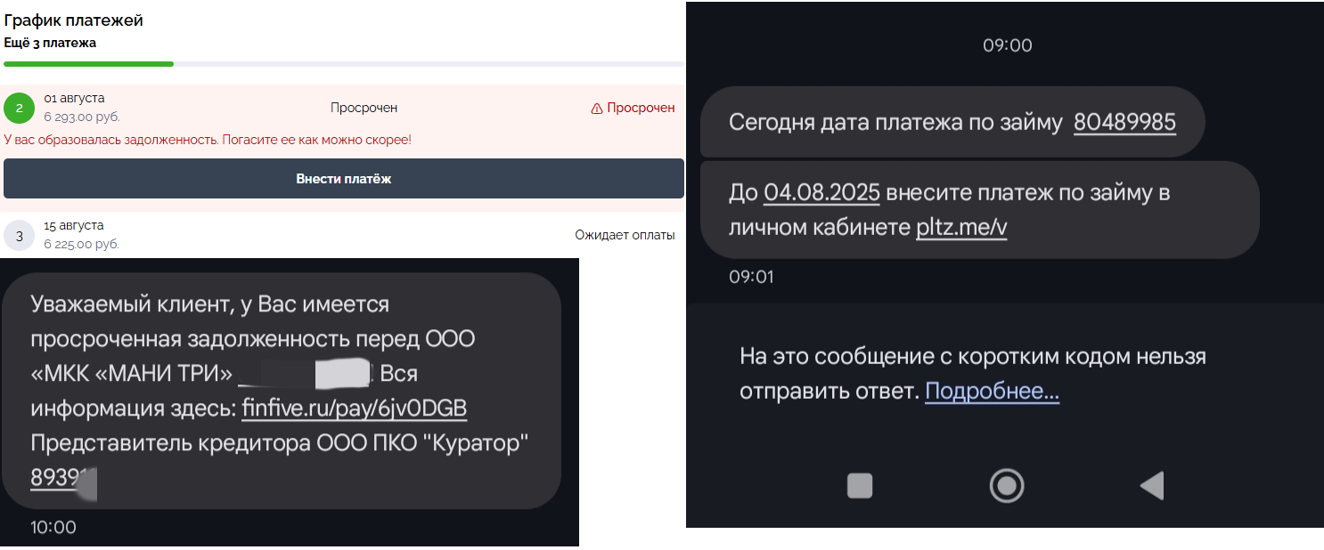 Погашение долгов