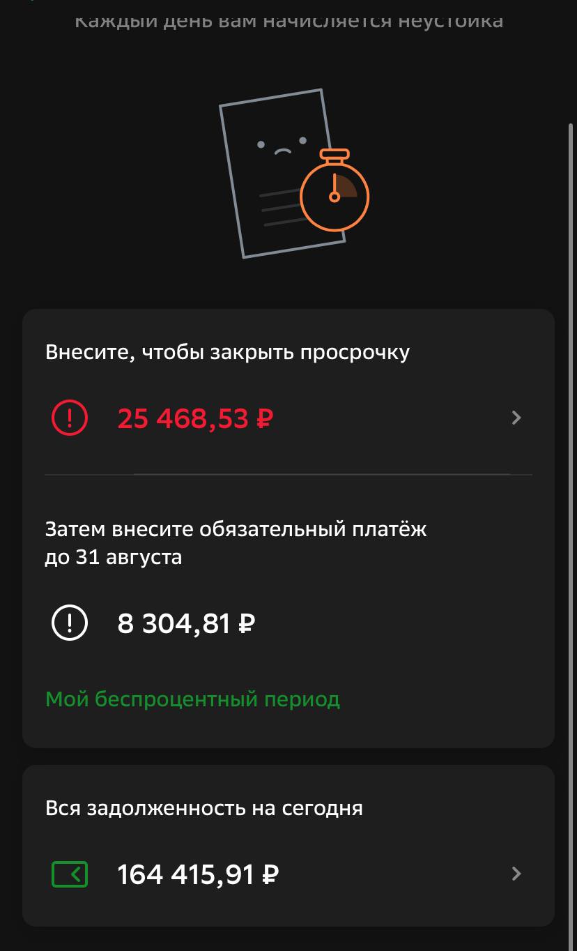 Просрочка которую не могу закрыть