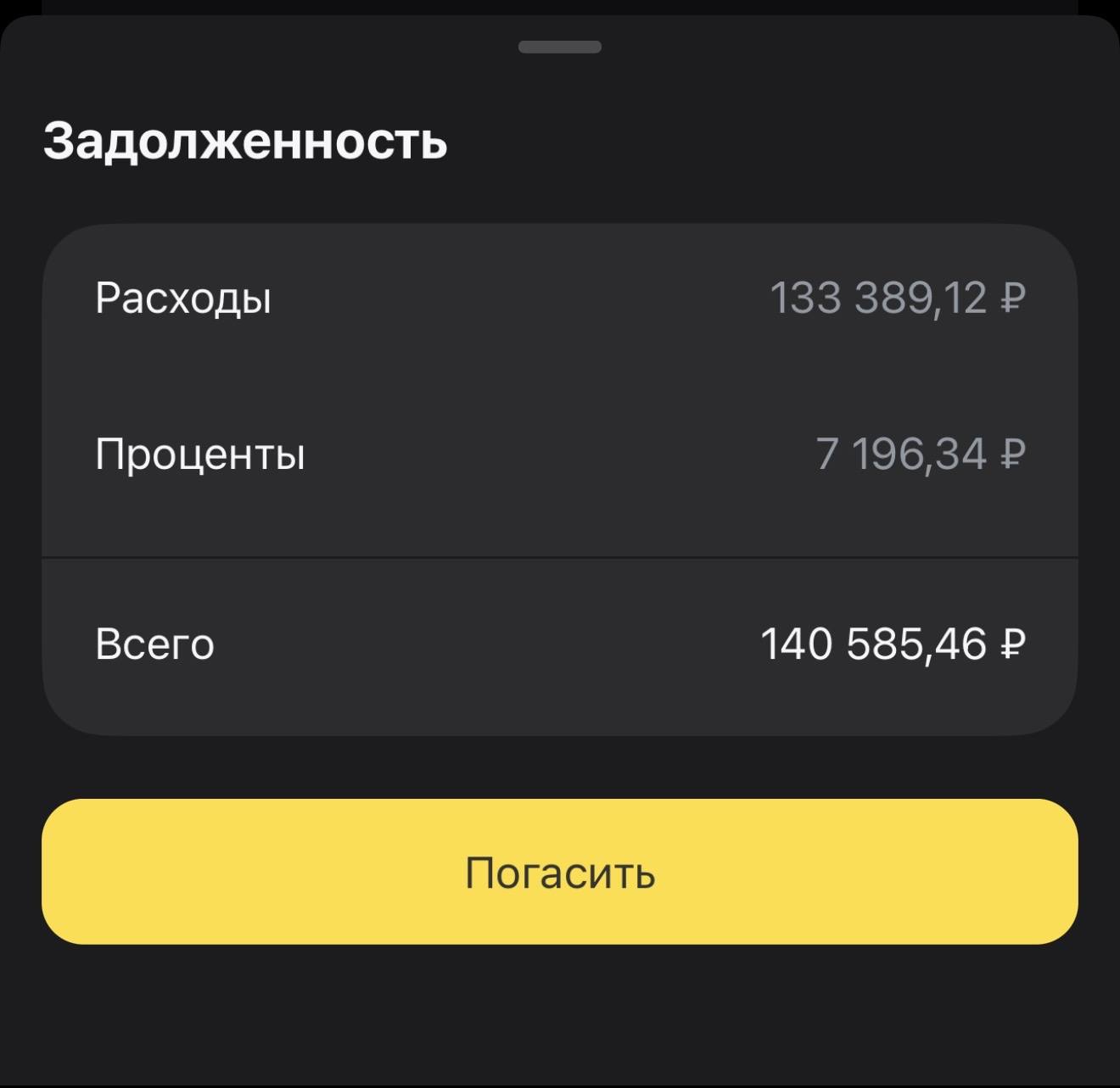 Выплата долгов, кредитов