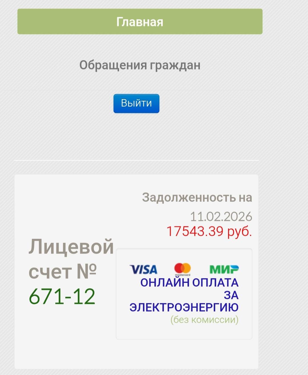 Помогите пожалуйста оплатить за электричество.