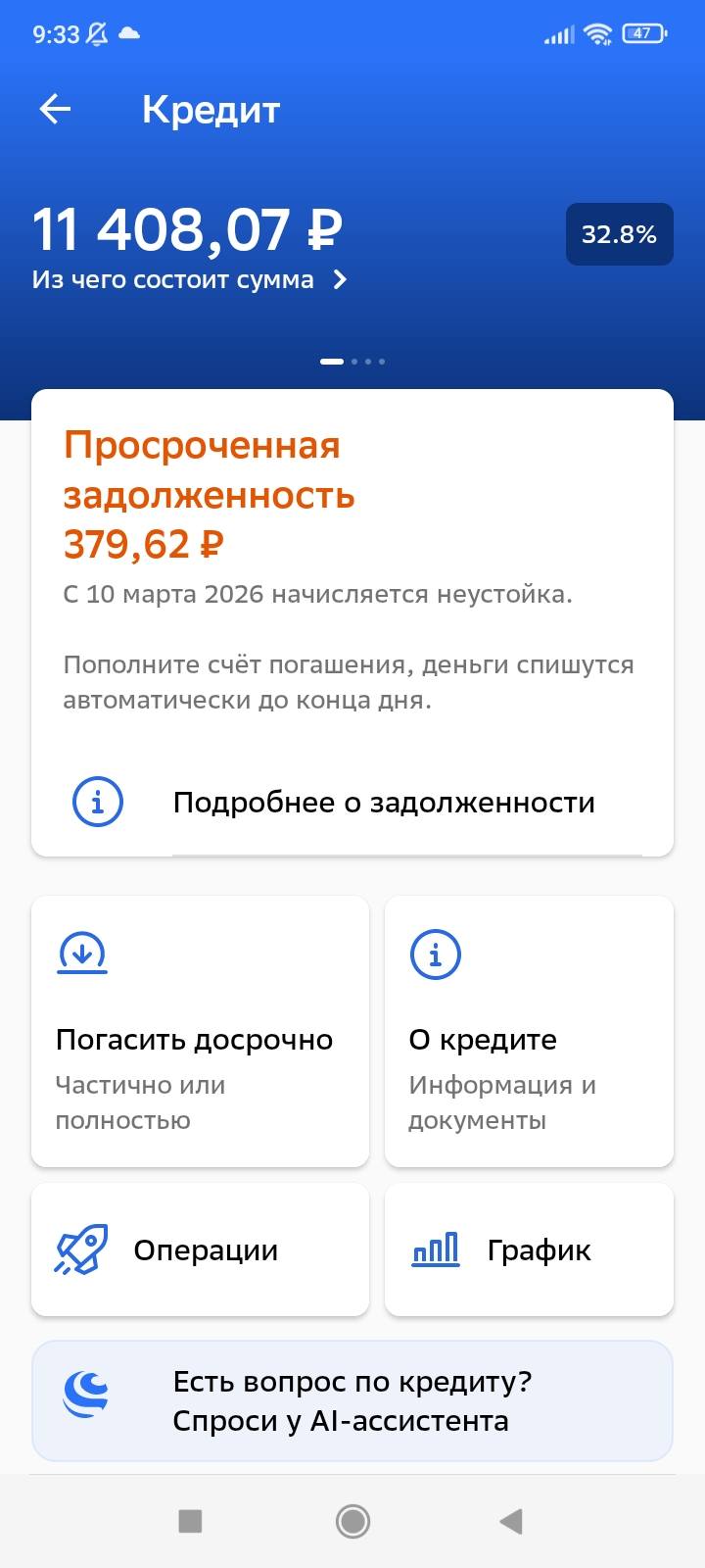 Помогите оплатить просроченный кредит