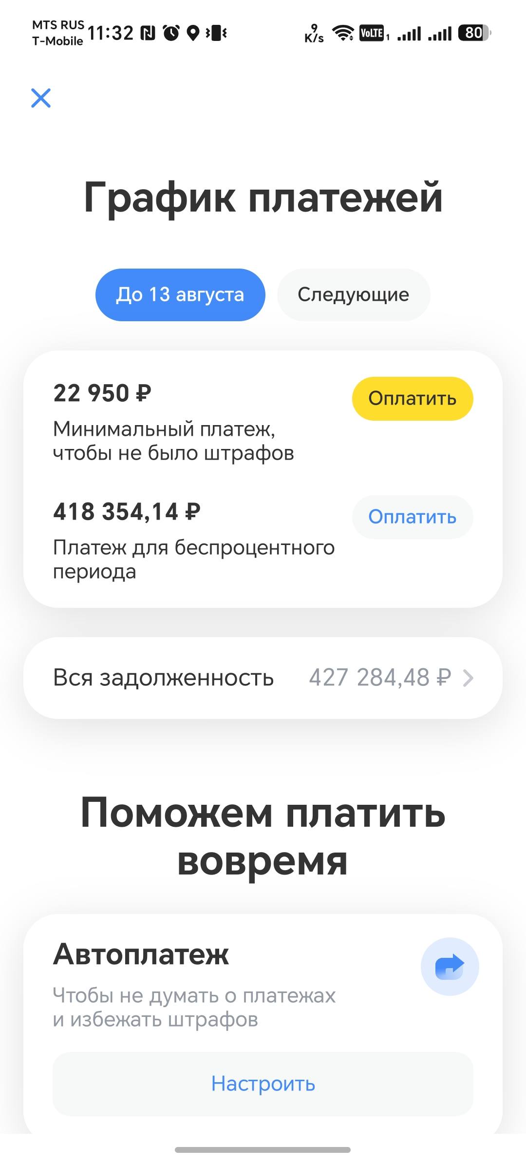 Помощь в погашении долга кредитной карты